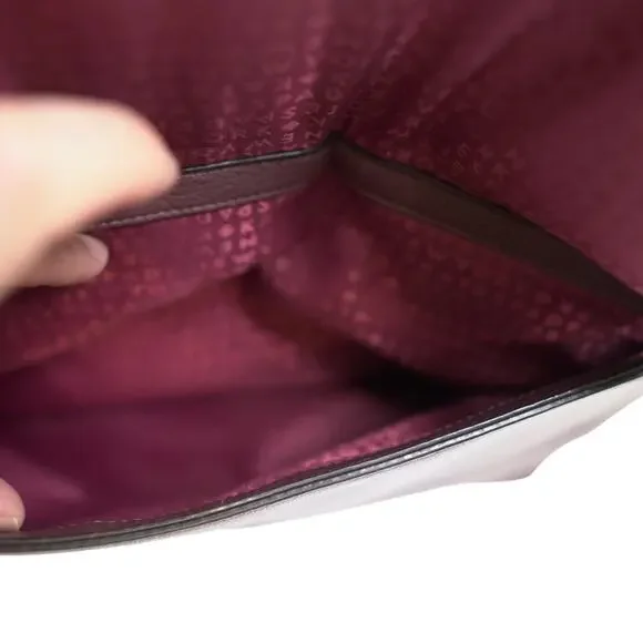 KATE SPADE Roselyn Hunts Burgundy Leather Tote Goat & Cowhide Feminine Corpcore - Picture 11 of 15